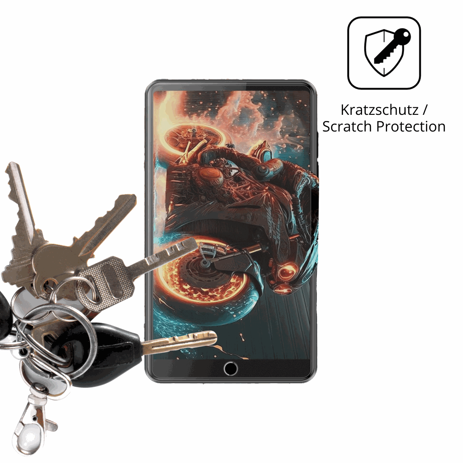 Schutz gegen Kratzer auf dem AHENOD G12 MP3-Player Glas durch Schlüssel oder Ähnliches