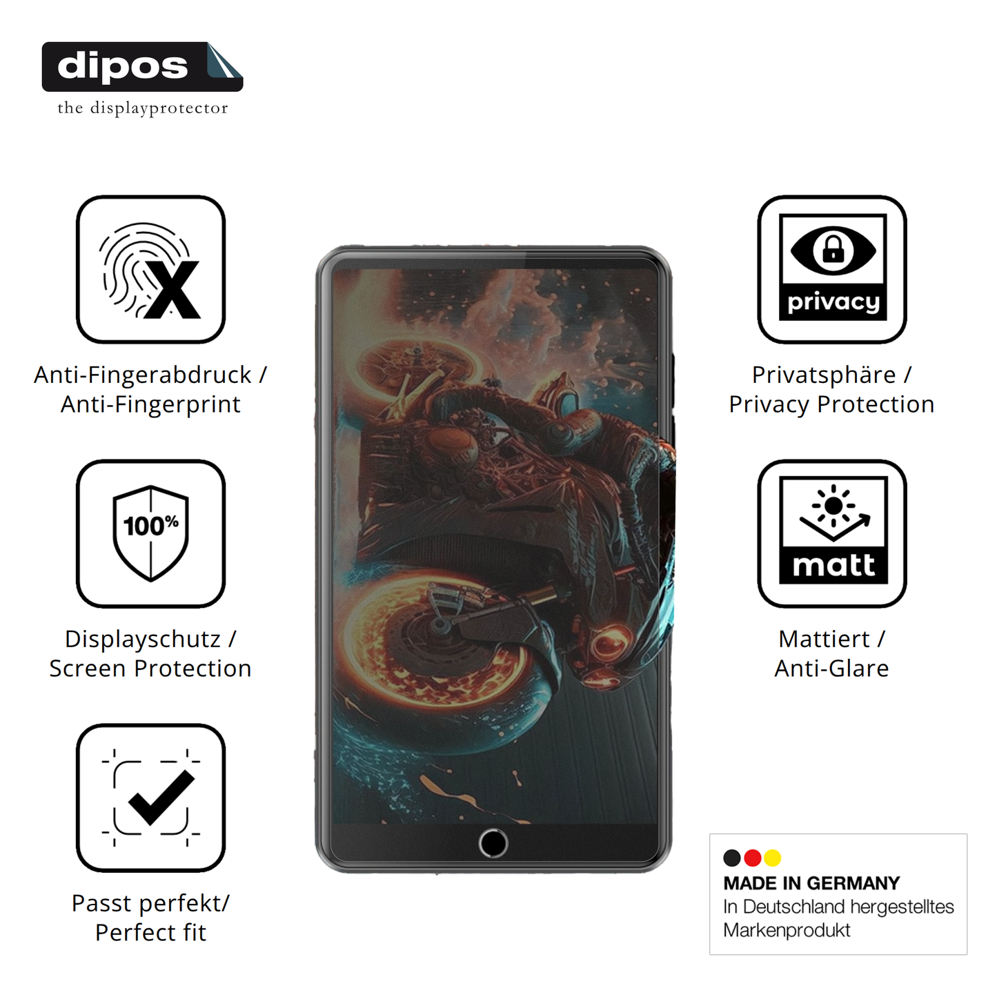 Privatsphäre-Schutz durch Sichtschutz-Folie passend zugeschnitten für AHENOD G12 MP3-Player