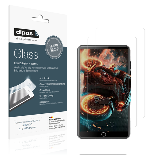 Klare Displayschutzfolie von dipos passend für AHENOD G12 MP3-Player, 9H kratzfest und blasenfrei montiert