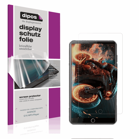 Klare Displayschutzfolie von dipos passend für AHENOD G16 MP3-Player, präziser Zuschnitt und blasenfrei montiert