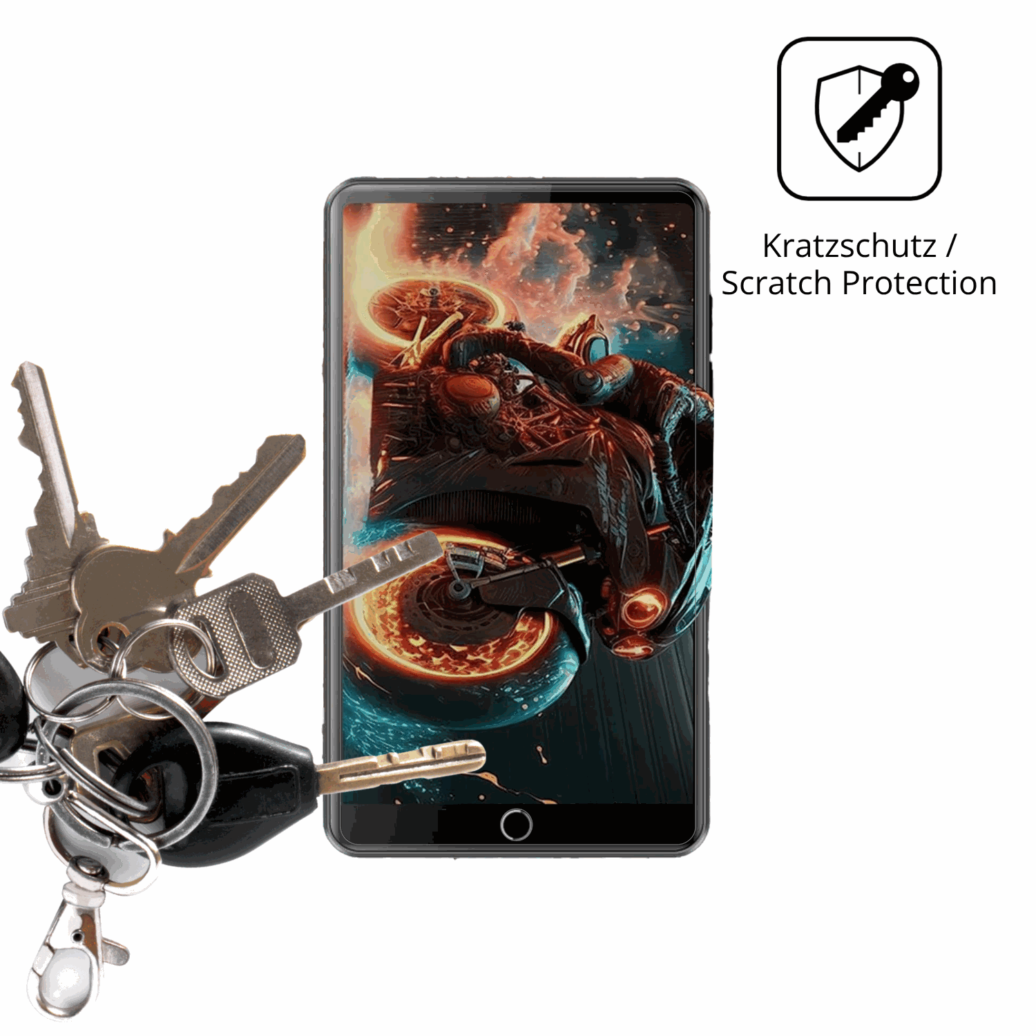 Schutz gegen Kratzer auf dem AHENOD G16 MP3-Player Glas durch Schlüssel oder Ähnliches
