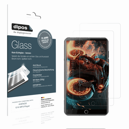 Klare Displayschutzfolie von dipos passend für AHENOD G16 MP3-Player, 9H kratzfest und blasenfrei montiert