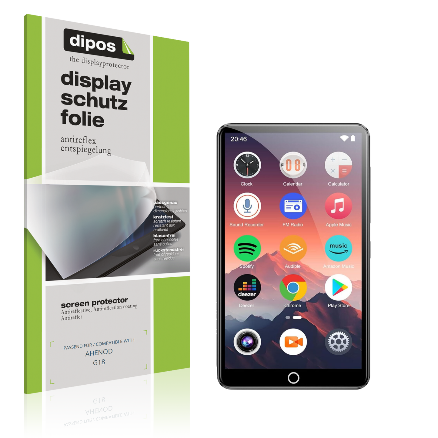 Matte Displayschutzfolie von dipos passend für AHENOD G18, präziser Zuschnitt und blasenfrei montiert