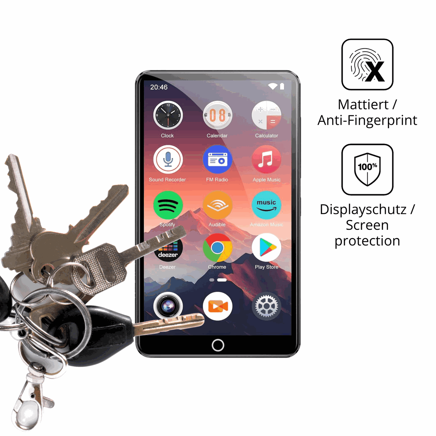 dipos Displayschutz für AHENOD G18, mattierte Oberfläche, Blickschutzfilter und perfekter Passform