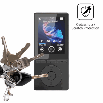 Schutz gegen Kratzer auf dem Aiandcc M6 MP3-Player Glas durch Schlüssel oder Ähnliches