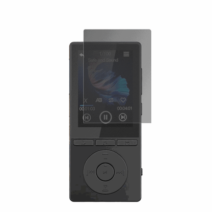 AiandccM6 MP3-Player mit aufgebrachtem dipos Displayschutz, der seitliche Einblicke blockiert