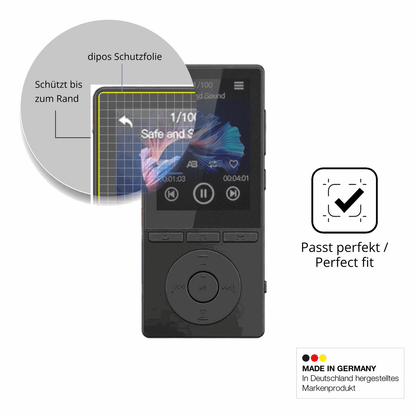 Schutz gegen Kratzer auf dem Aiandcc M6 MP3-Player Glas durch Schlüssel oder Ähnliches