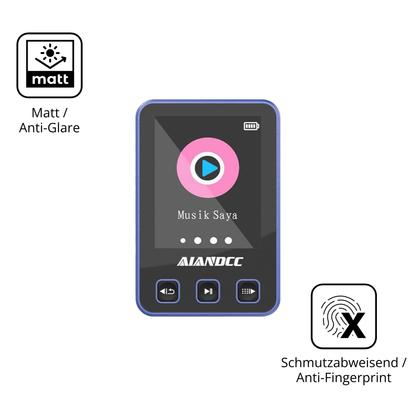 Dünne und entspiegelnde Folie passend zugeschnitten für Aiandcc M8 MP3-Player
