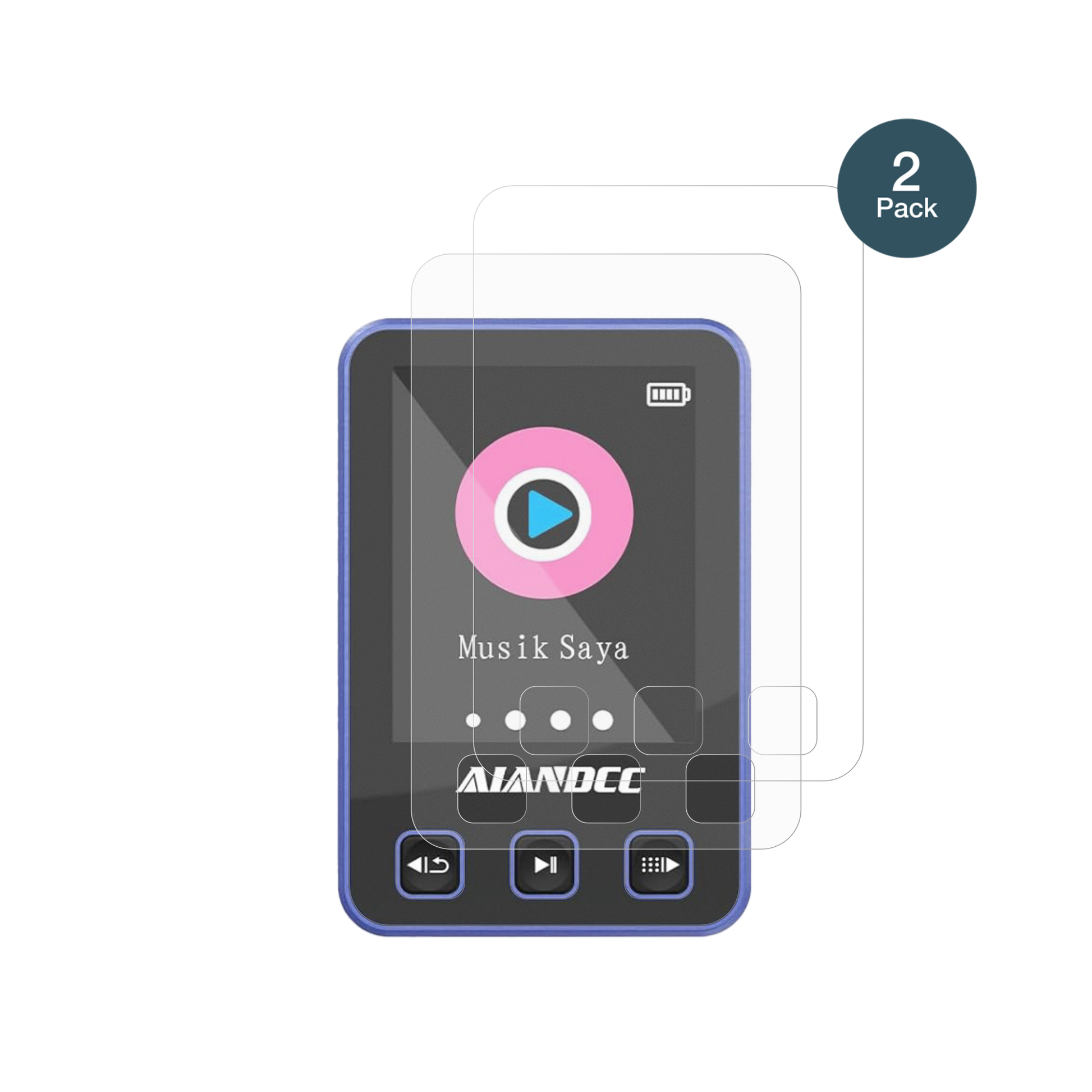 AiandccM8 MP3-Player mit aufgebrachter dipos Panzerfolie, die lästige Fingerabdrücke minimiert