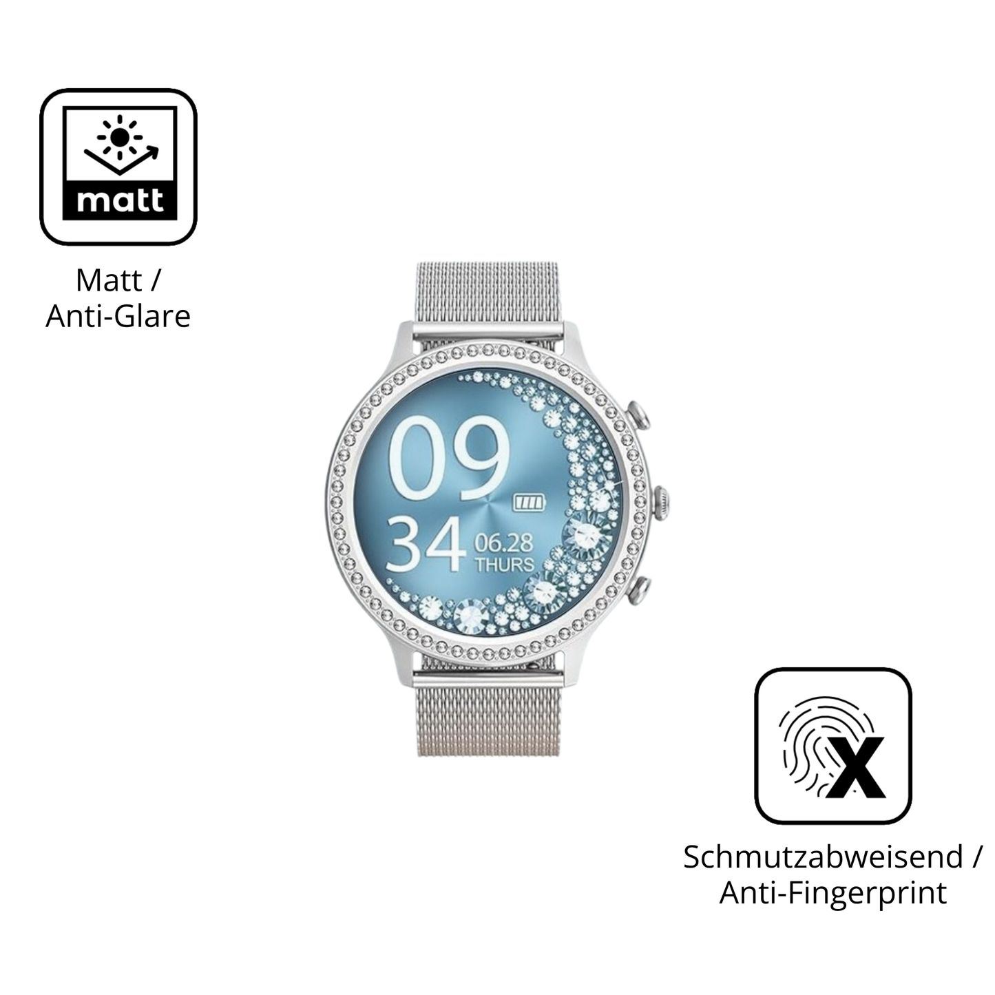 2x 9H Schutzfolie matt für Aimiuvei S53 1.32 Zoll Panzerfolie