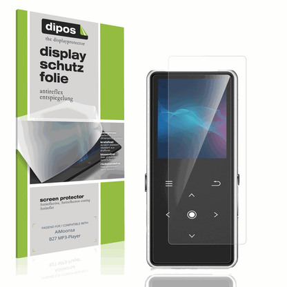 Matte Displayschutzfolie von dipos passend für AiMoonsa B27 MP3-Player, präziser Zuschnitt und blasenfrei montiert