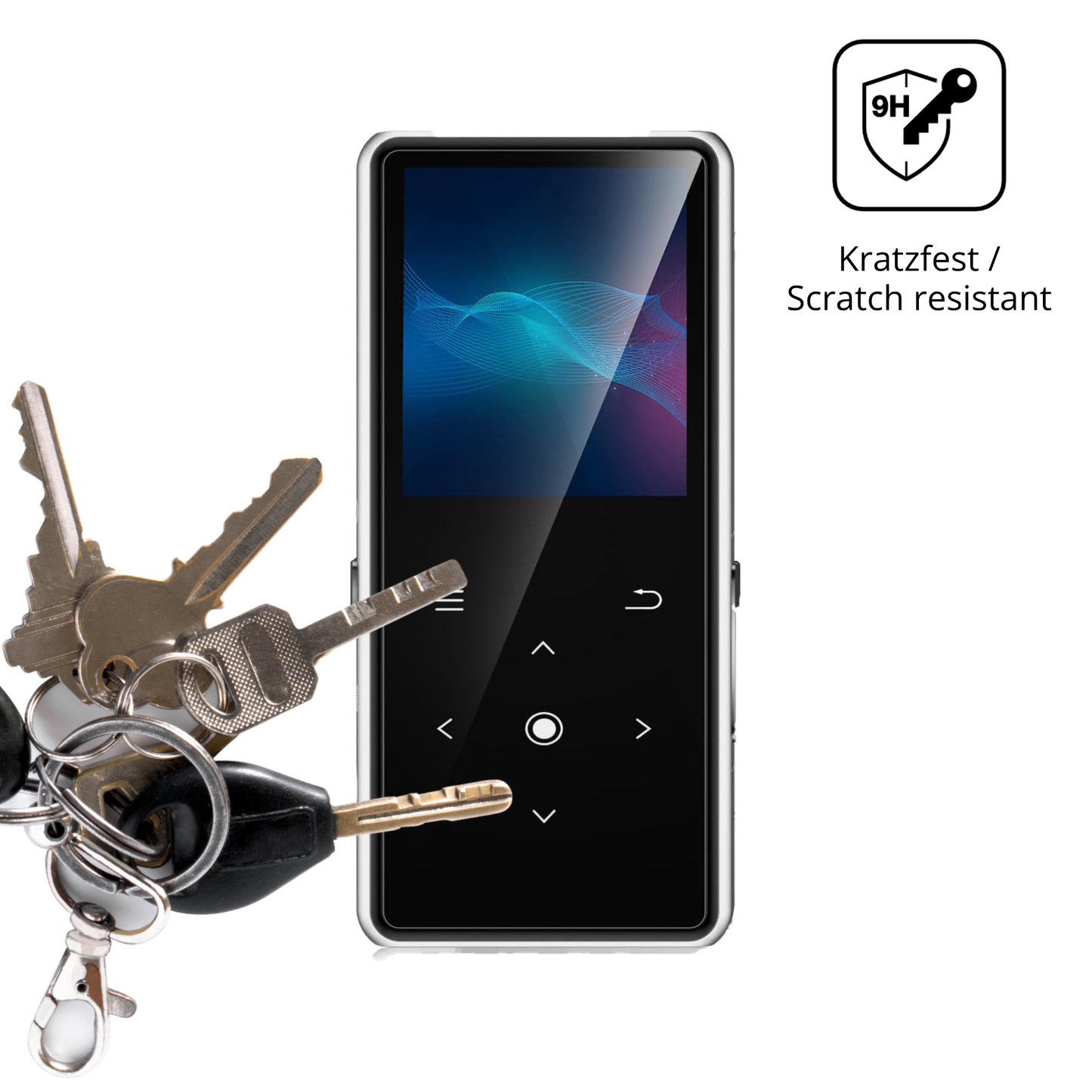 dipos Displayschutz für AiMoonsa B27 MP3-Player, transparente Oberfläche, perfekte Passform auch für die Rundungen
