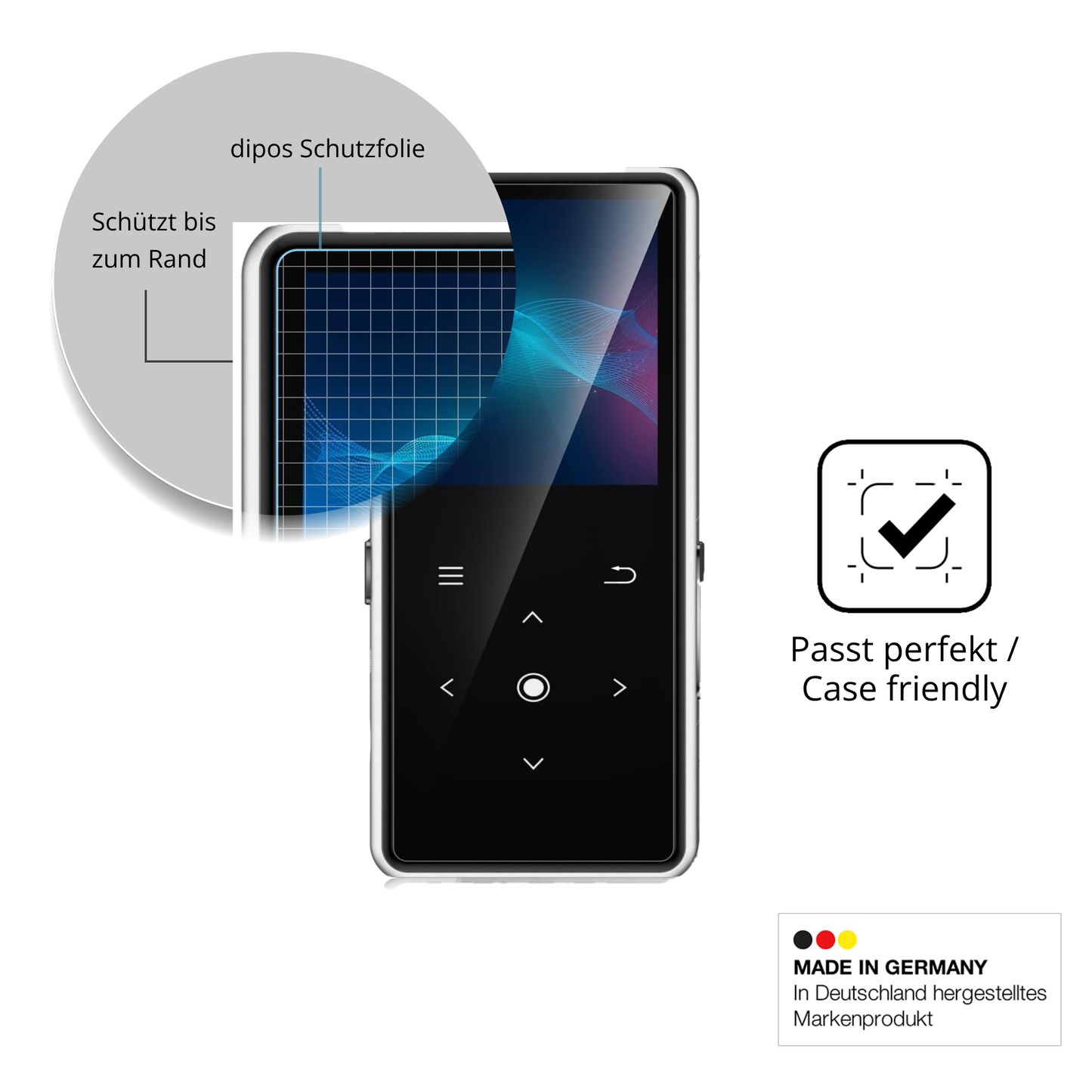 Besonders flexibler Displayschutz mit Anti-Shock-Schicht im Materialmix