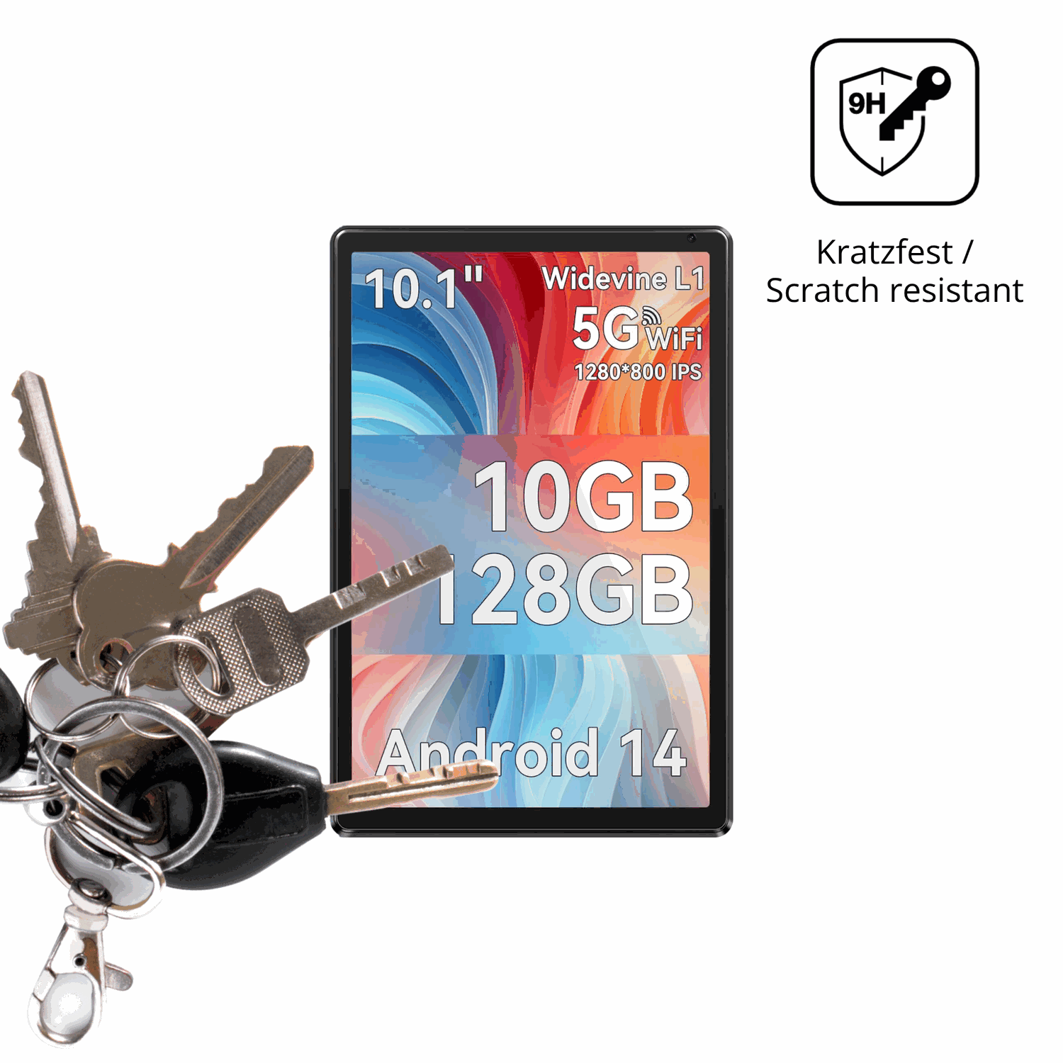 dipos Displayschutz f�r Ainmel AMLC12 10.1 Zoll, transparente Oberfl�che, perfekte Passform auch f�r die Rundungen