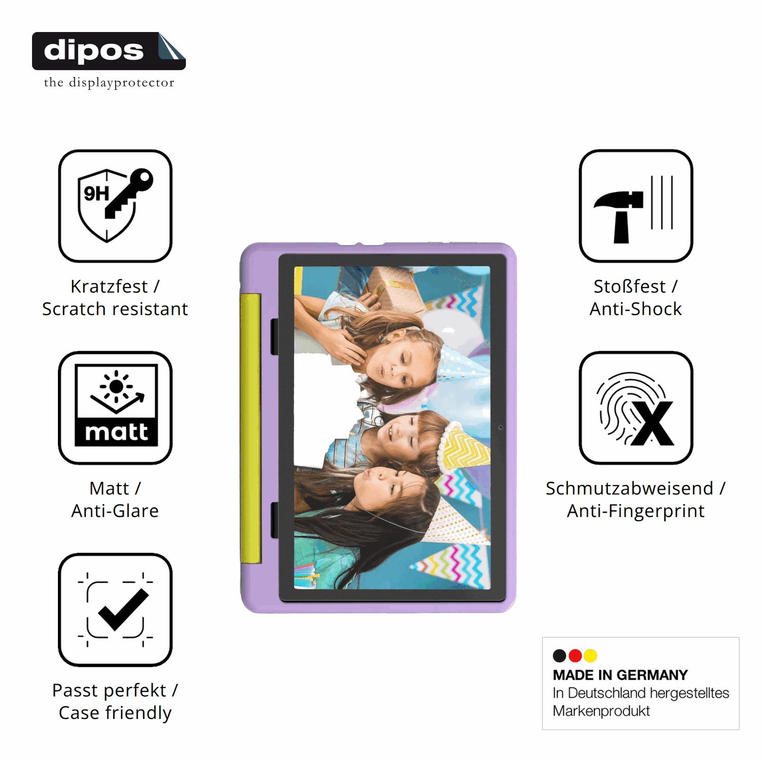Displayschutz hergestellt in Deutschland, höchste Qualität made in Germany
