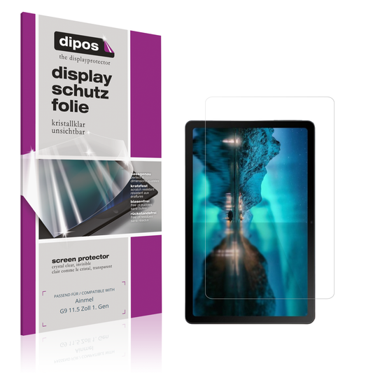 Klare Displayschutzfolie von dipos passend für Ainmel G9 11.5 Zoll 1. Gen, präziser Zuschnitt und blasenfrei montiert