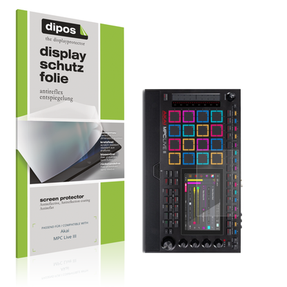 Matte Displayschutzfolie von dipos passend für Akai MPC Live III, präziser Zuschnitt und blasenfrei montiert