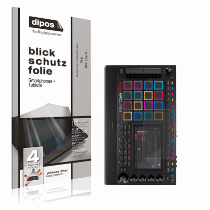 Blickschutzfolie von dipos passend für Akai MPC Live III, präziser Zuschnitt und blasenfrei montiert