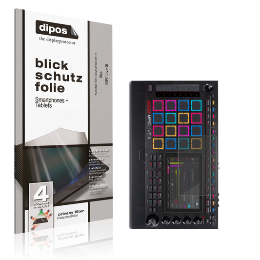 Blickschutzfolie von dipos passend für Akai MPC Live III, präziser Zuschnitt und blasenfrei montiert