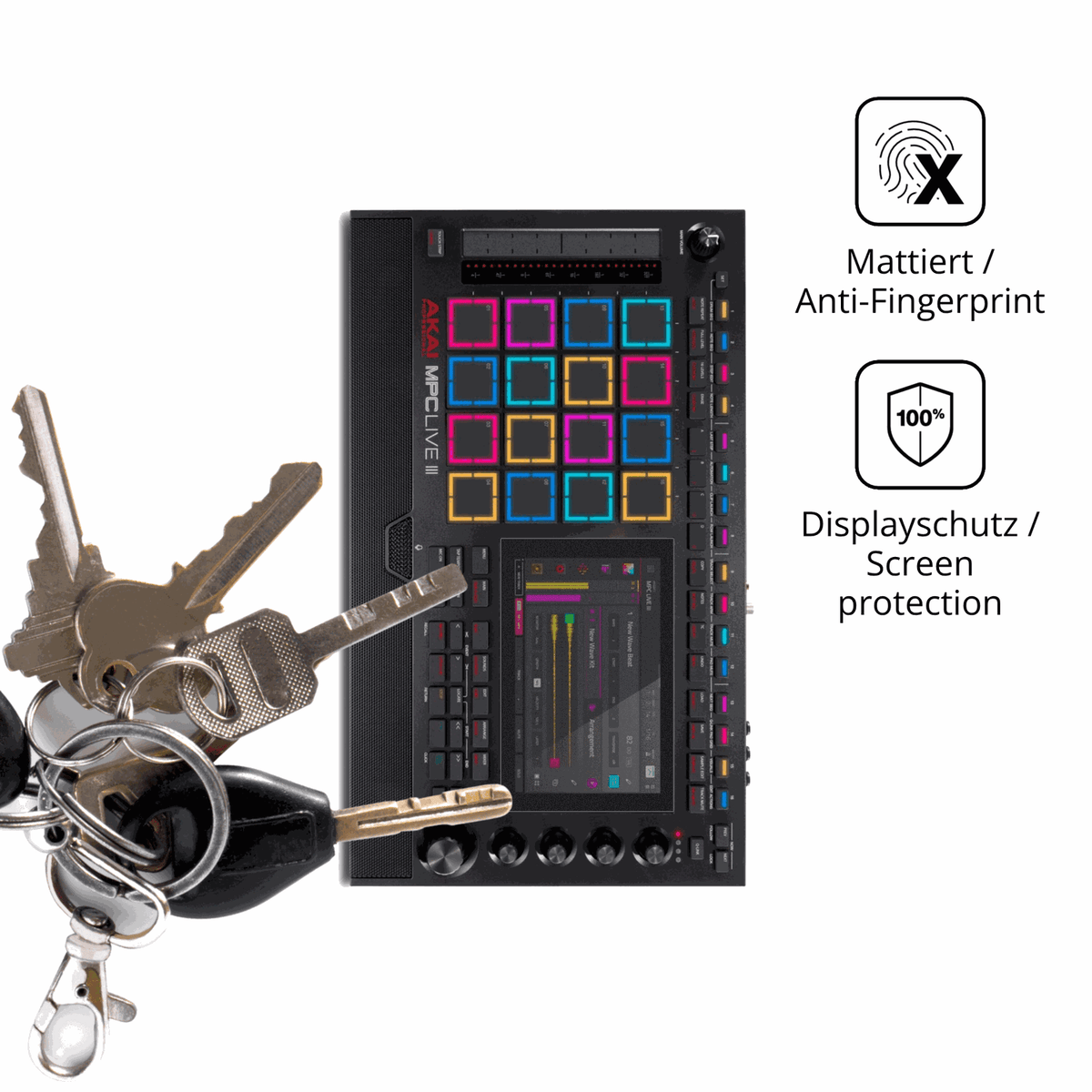 dipos Displayschutz für Akai MPC Live III, mattierte Oberfläche, Blickschutzfilter und perfekter Passform