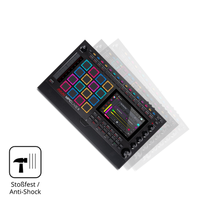 Schutz gegen Kratzer auf dem Akai MPC Live III Glas durch Schlüssel, Stöße gegen die Tischkante oder Stürze