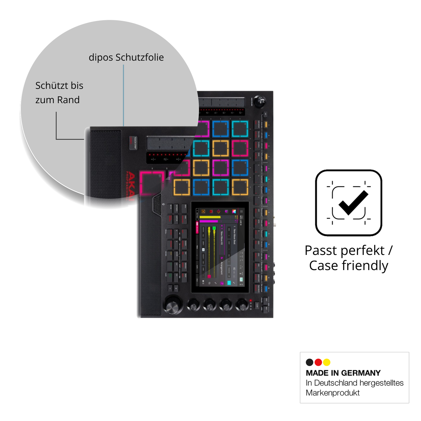 Besonders flexibler Displayschutz mit Anti-Shock-Schicht im Materialmix