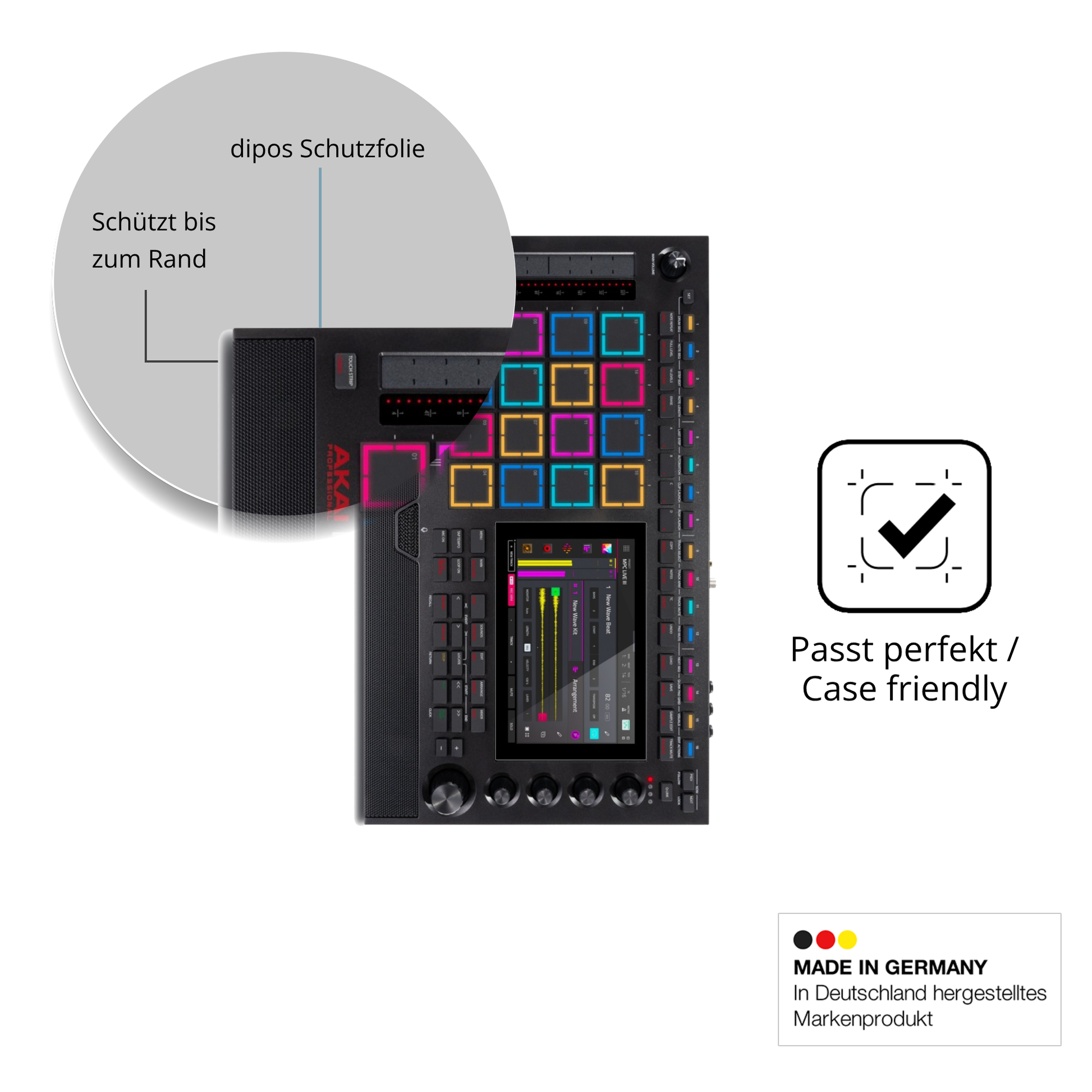Besonders flexibler Displayschutz mit Anti-Shock-Schicht im Materialmix