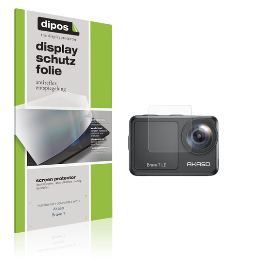 Matte Displayschutzfolie von dipos passend für Akaso Brave 7, präziser Zuschnitt und blasenfrei montiert