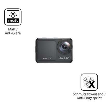 Dünne und entspiegelnde Folie passend zugeschnitten für Akaso Brave 7
