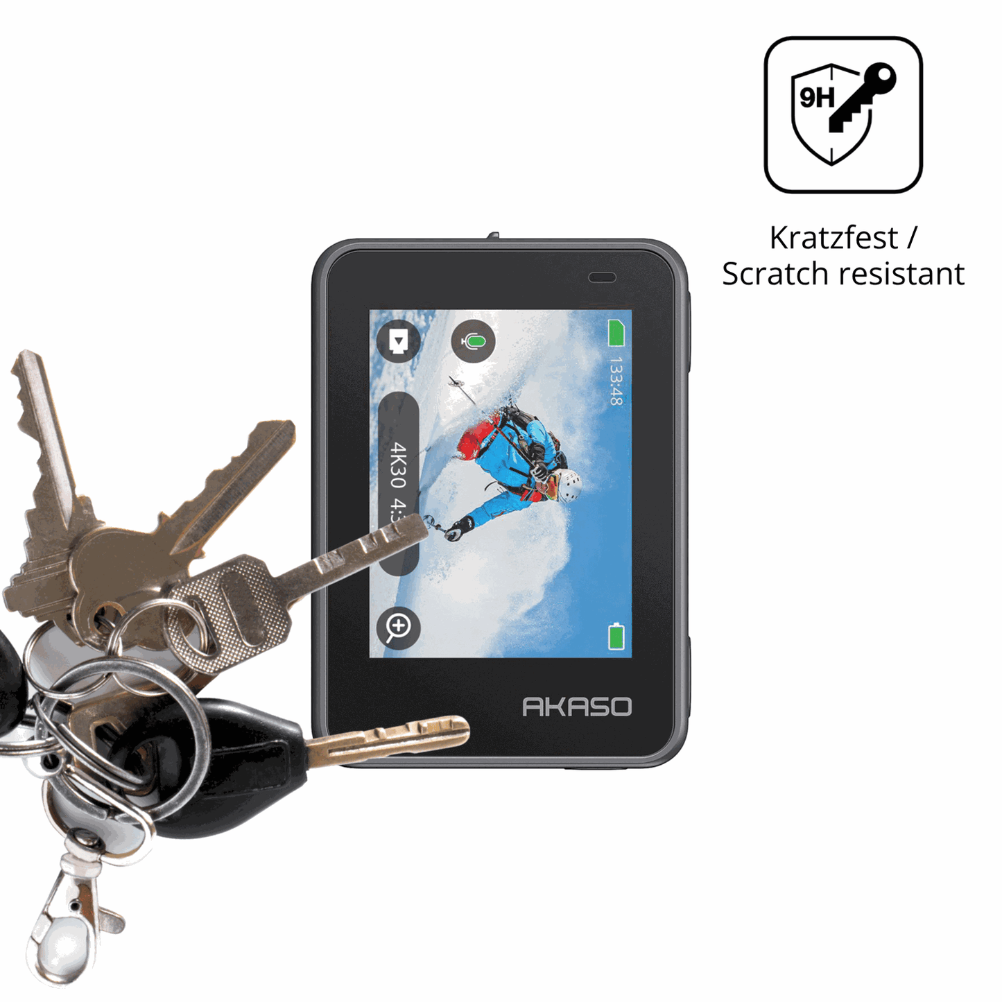 dipos Displayschutz für AKASO Brave 8, mattierte Oberfläche, robuste Festigkeit und perfekte Passform