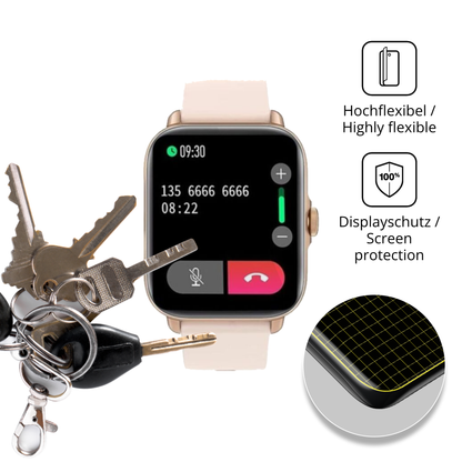 dipos Displayschutz für akokiesmartwatch 1.7 zoll, transparente Oberfläche, geringe Dicke und perfekte Passform