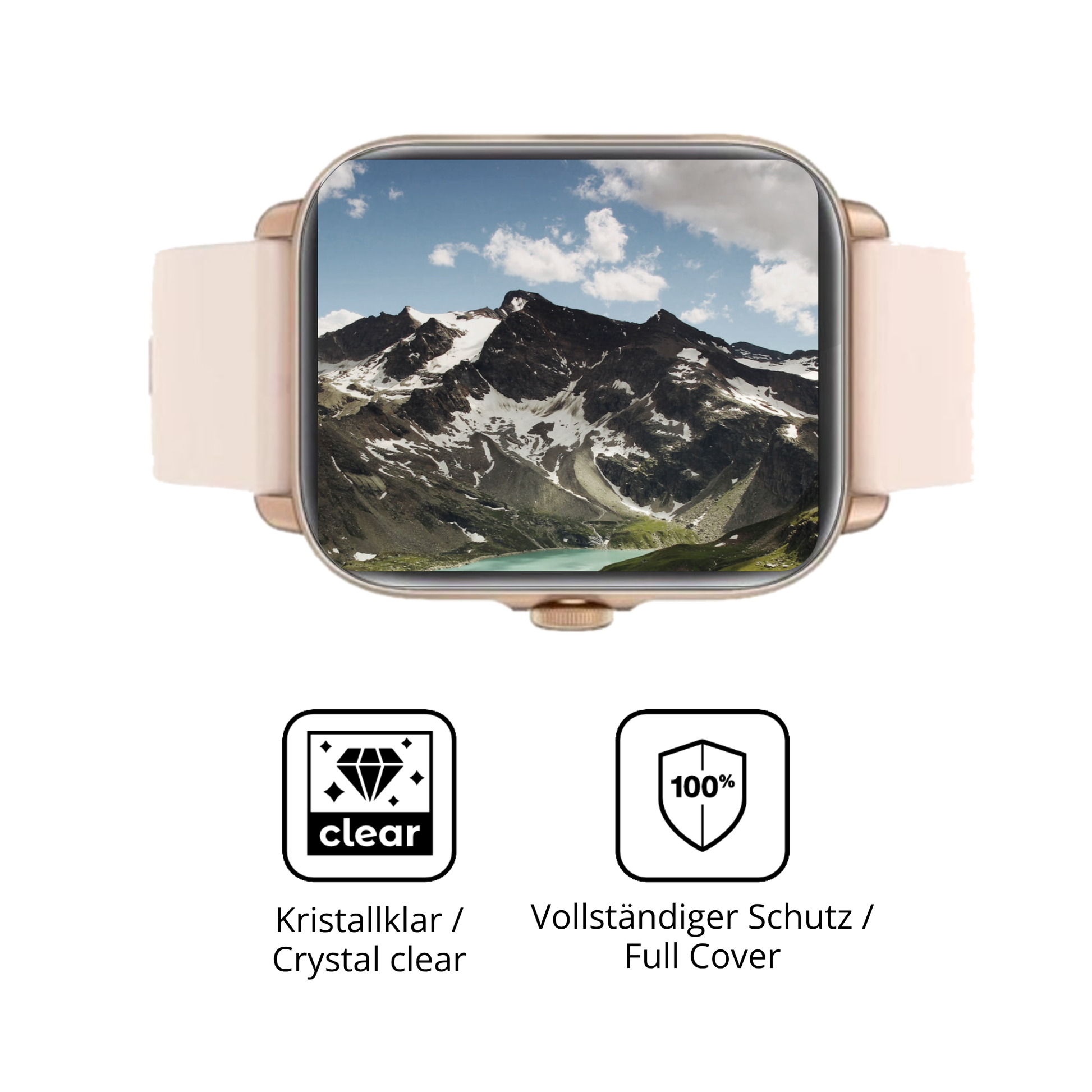 Dünne und klare Folie passend zugeschnitten für akokiesmartwatch 1.7 zoll