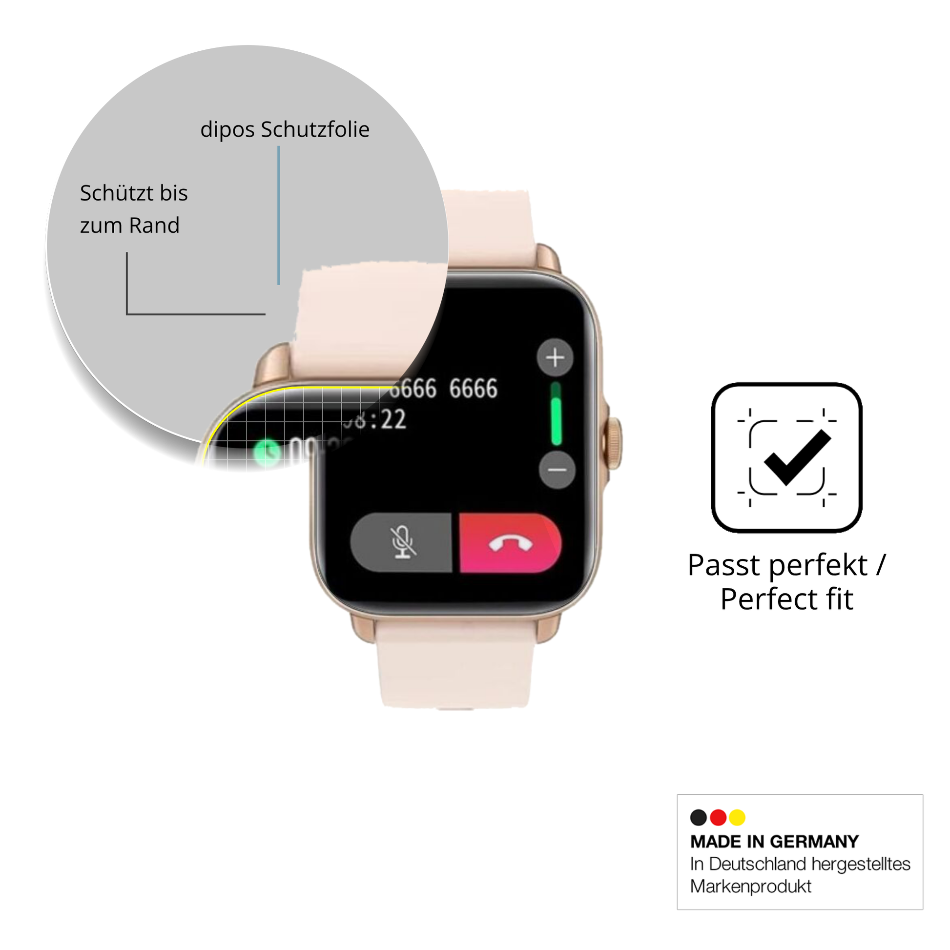 Schutzfolie mit optimaler Passform, zur Verwendung mit Hüllen geeignet