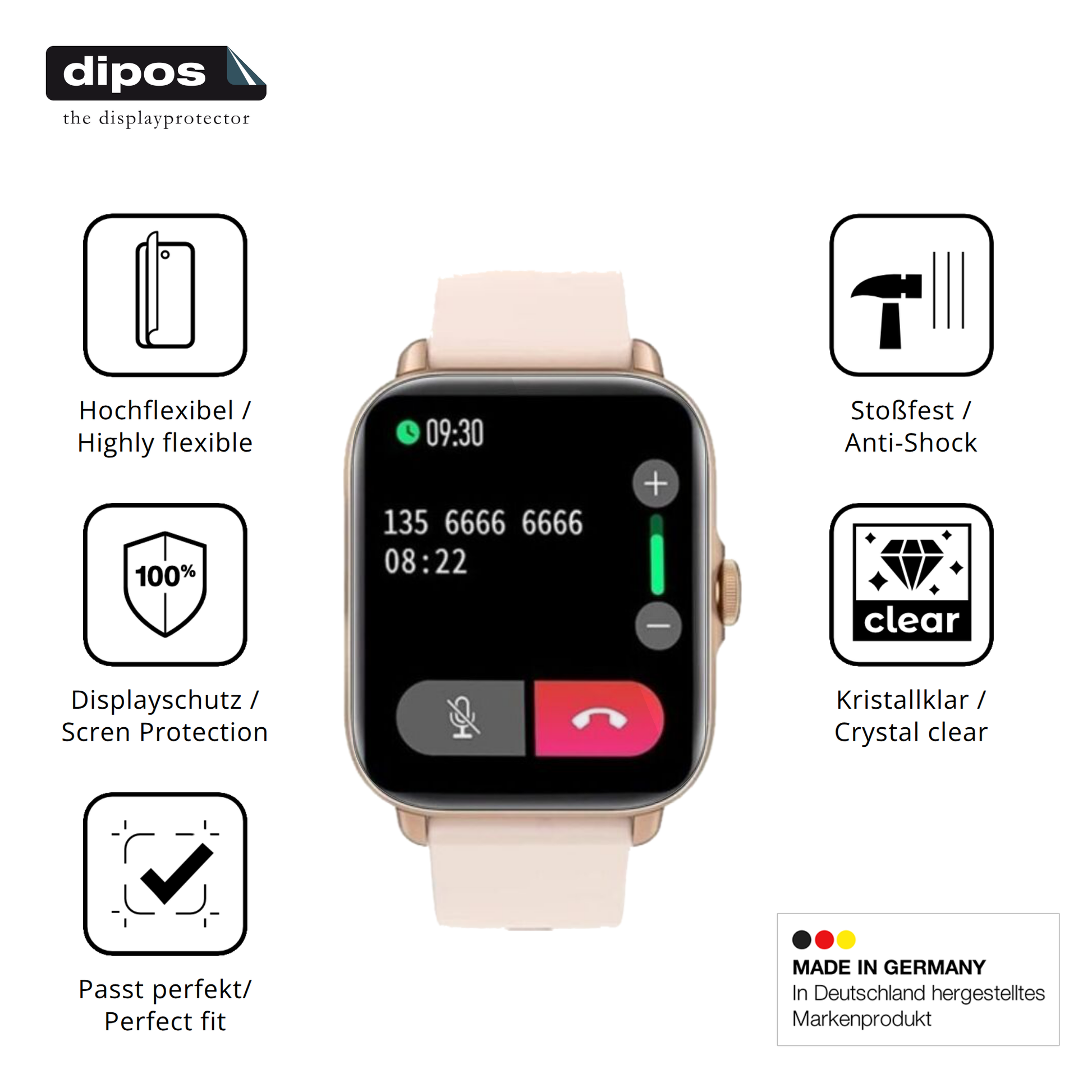 Displayschutz hergestellt in Deutschland, höchste Qualität made in Germany