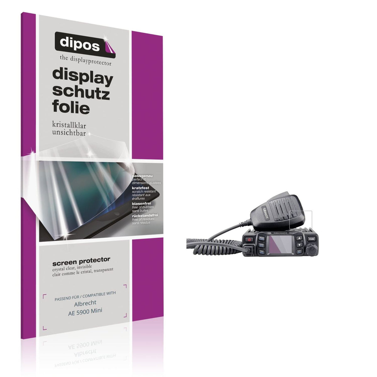 2x Screen Protector for Albrecht AE 5900 Mini Protection Crystal Clear dipos