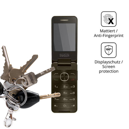 dipos Displayschutz für Alcatel 2012 Chocolate, mattierte Oberfläche, Blickschutzfilter und perfekter Passform