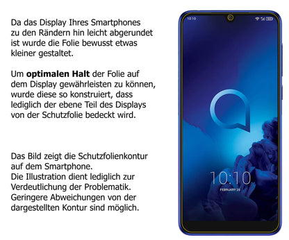 1x 9H Schutzfolie für Alcatel 3 (2019) Panzerfolie