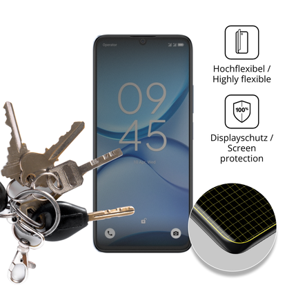dipos Displayschutz für Alcatel A62, mit Blickschutzfilter und perfekter Passform auch für die Rundungen