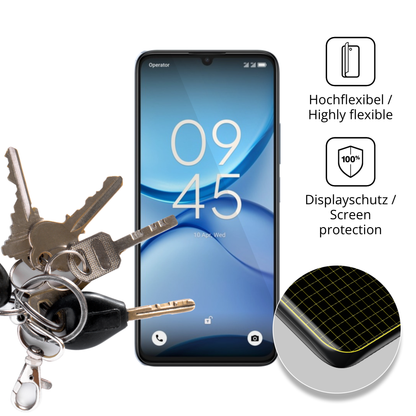 dipos Displayschutz für Alcatel A62, transparente Oberfläche, geringe Dicke und perfekte Passform