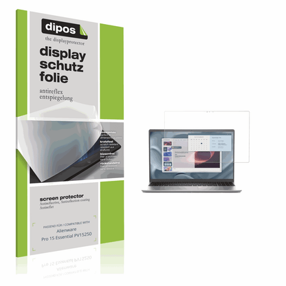 Matte Displayschutzfolie von dipos passend für Alienware Pro 15 Essential PV15250, präziser Zuschnitt und blasenfrei montiert