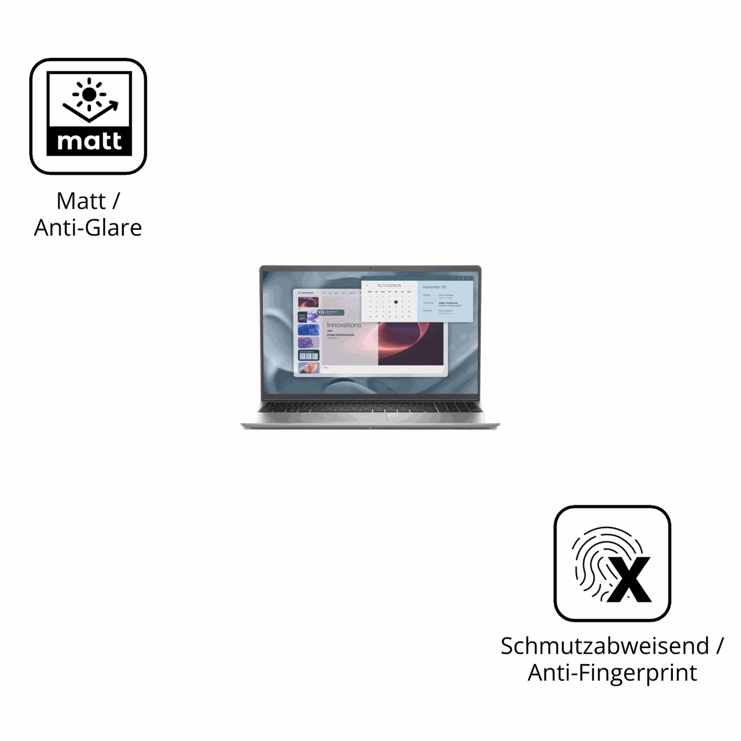 Dünne und entspiegelnde Folie passend zugeschnitten für Alienware Pro 15 Essential PV15250