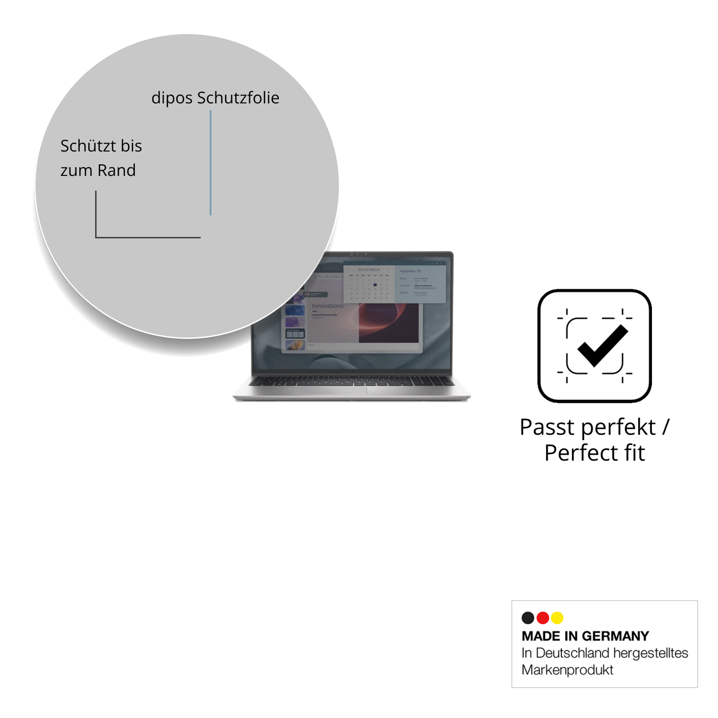 Schutz gegen Kratzer auf dem Alienware Pro 15 Essential PV15250 Glas durch Schlüssel oder Ähnliches