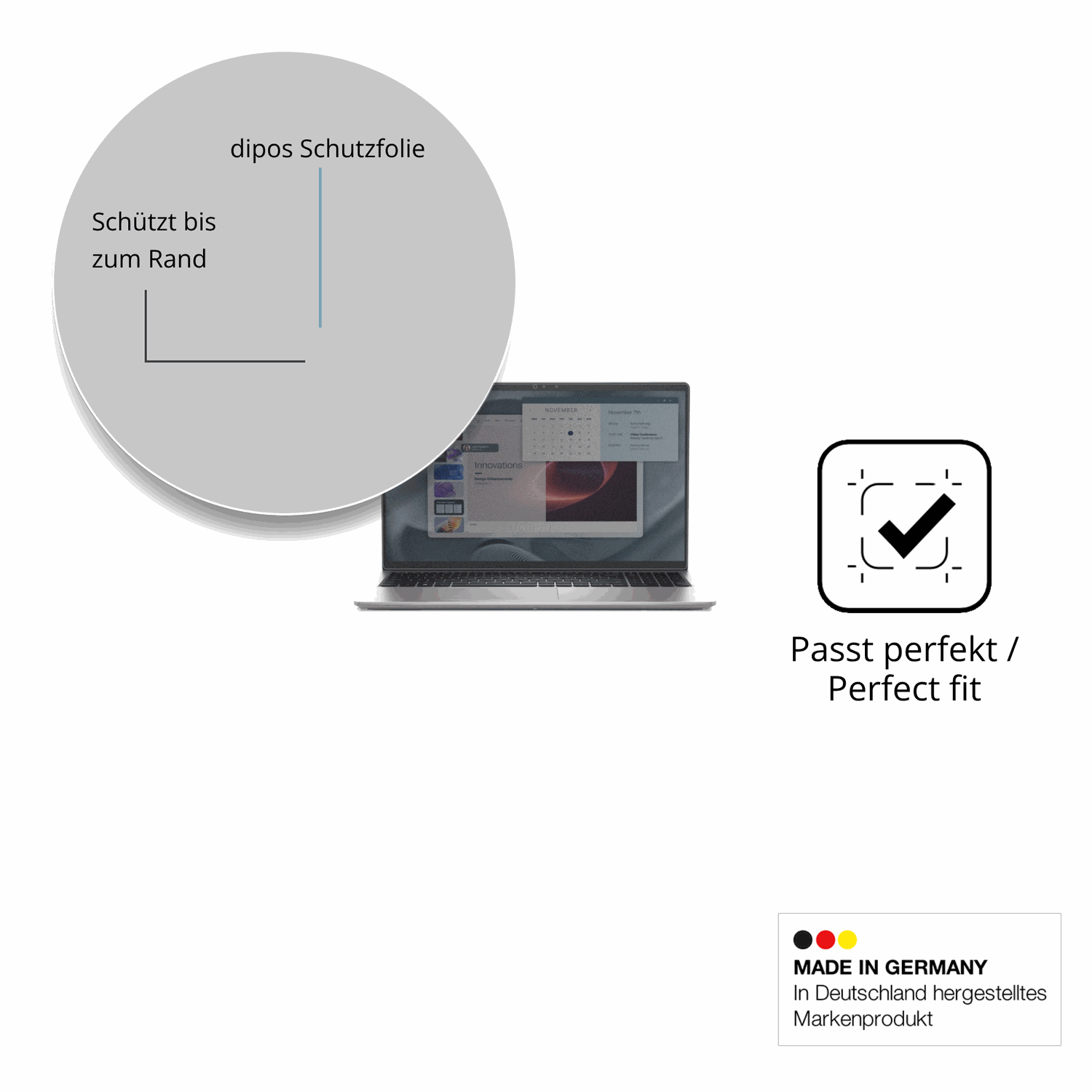 Schutz gegen Kratzer auf dem Alienware Pro 15 Essential PV15250 Glas durch Schlüssel oder Ähnliches