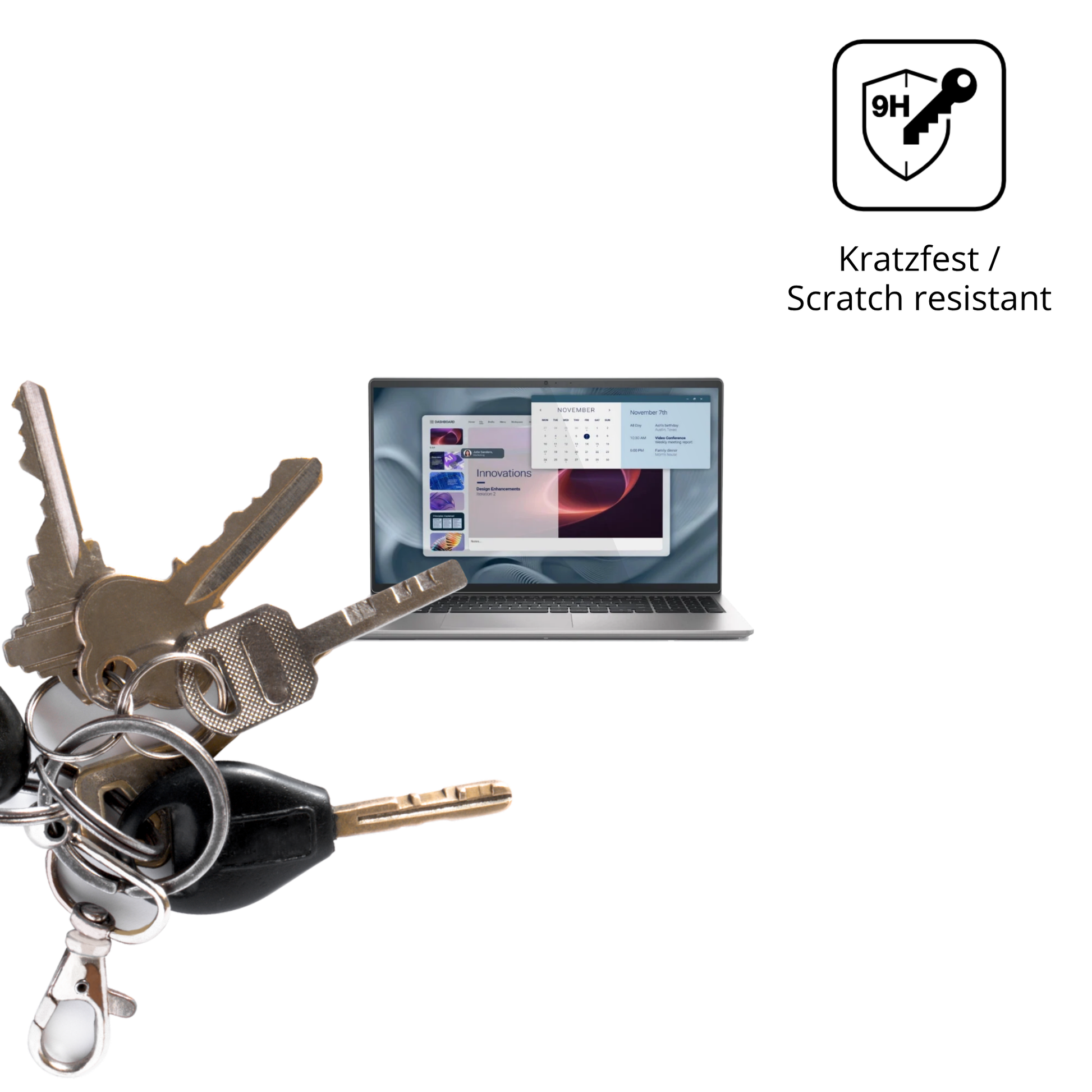 dipos Displayschutz für Alienware Pro 15 Essential PV15250, transparente Oberfläche, perfekte Passform auch für die Rundungen