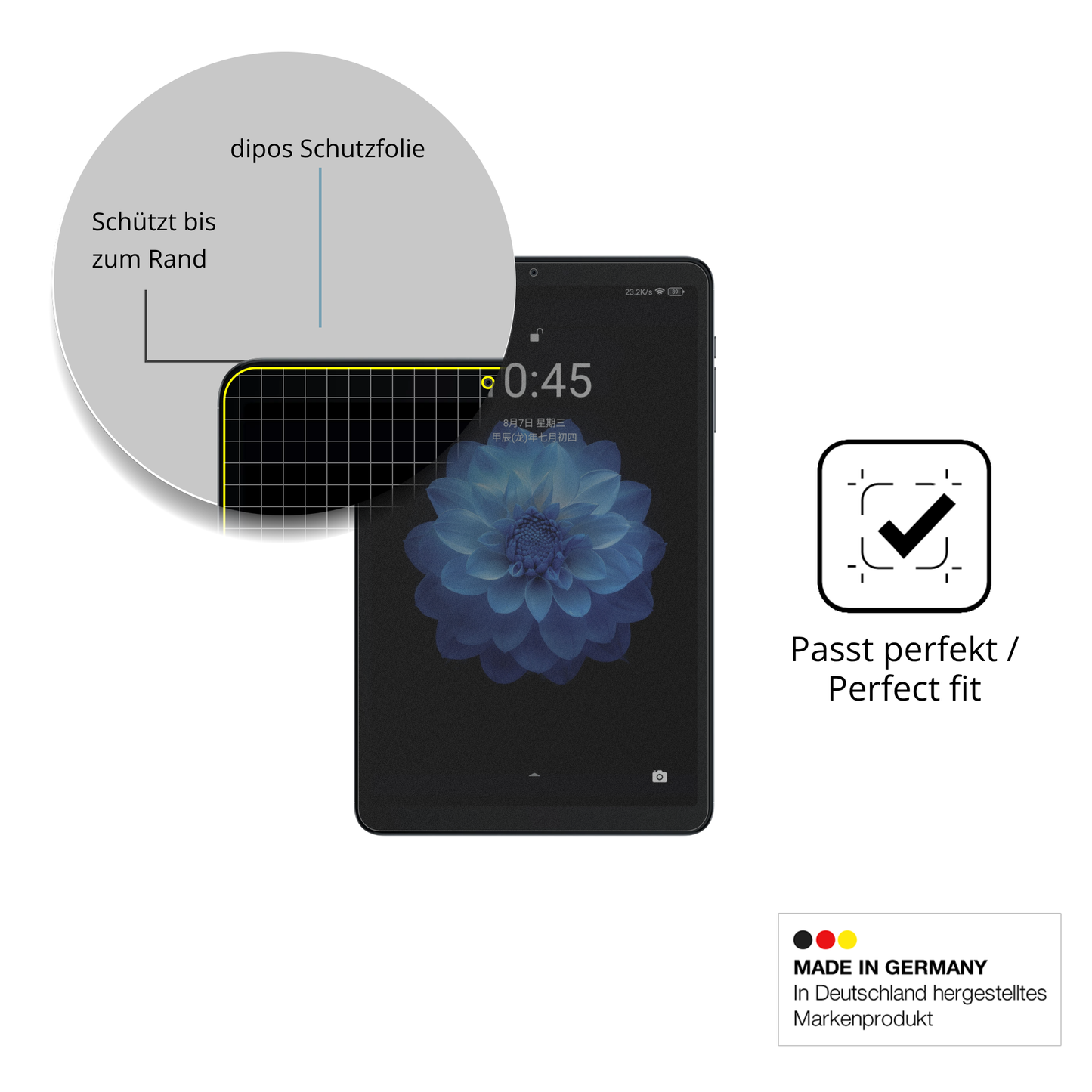 Schutz gegen Kratzer auf dem alldocubeiplay 60 mini Glas durch Schlüssel oder Ähnliches