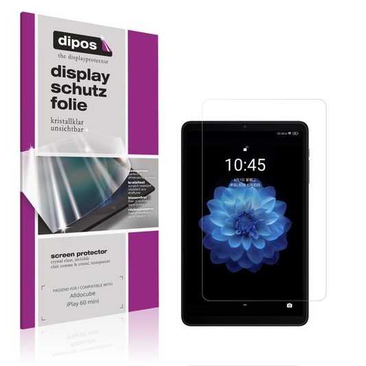 Klare Displayschutzfolie von dipos passend für alldocubeiplay 60 mini, präziser Zuschnitt und blasenfrei montiert