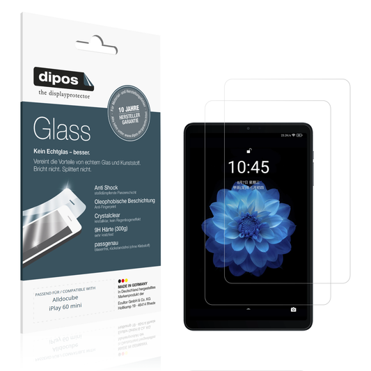 Klare Displayschutzfolie von dipos passend für alldocubeiplay 60 mini, 9H kratzfest und blasenfrei montiert