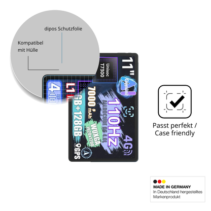Schutzfolie mit optimaler Passform, zur Verwendung mit Hüllen geeignet