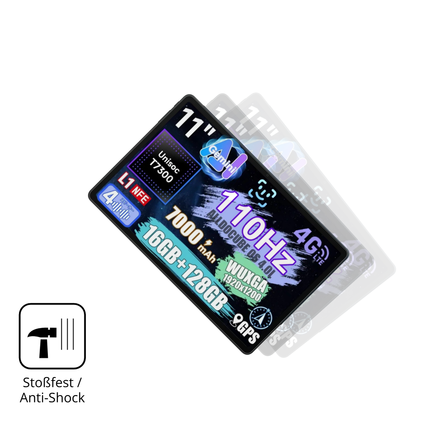 Schutz gegen Kratzer auf dem alldocubeiplay 70e Glas durch Schlüssel, Stöße gegen die Tischkante oder Stürze