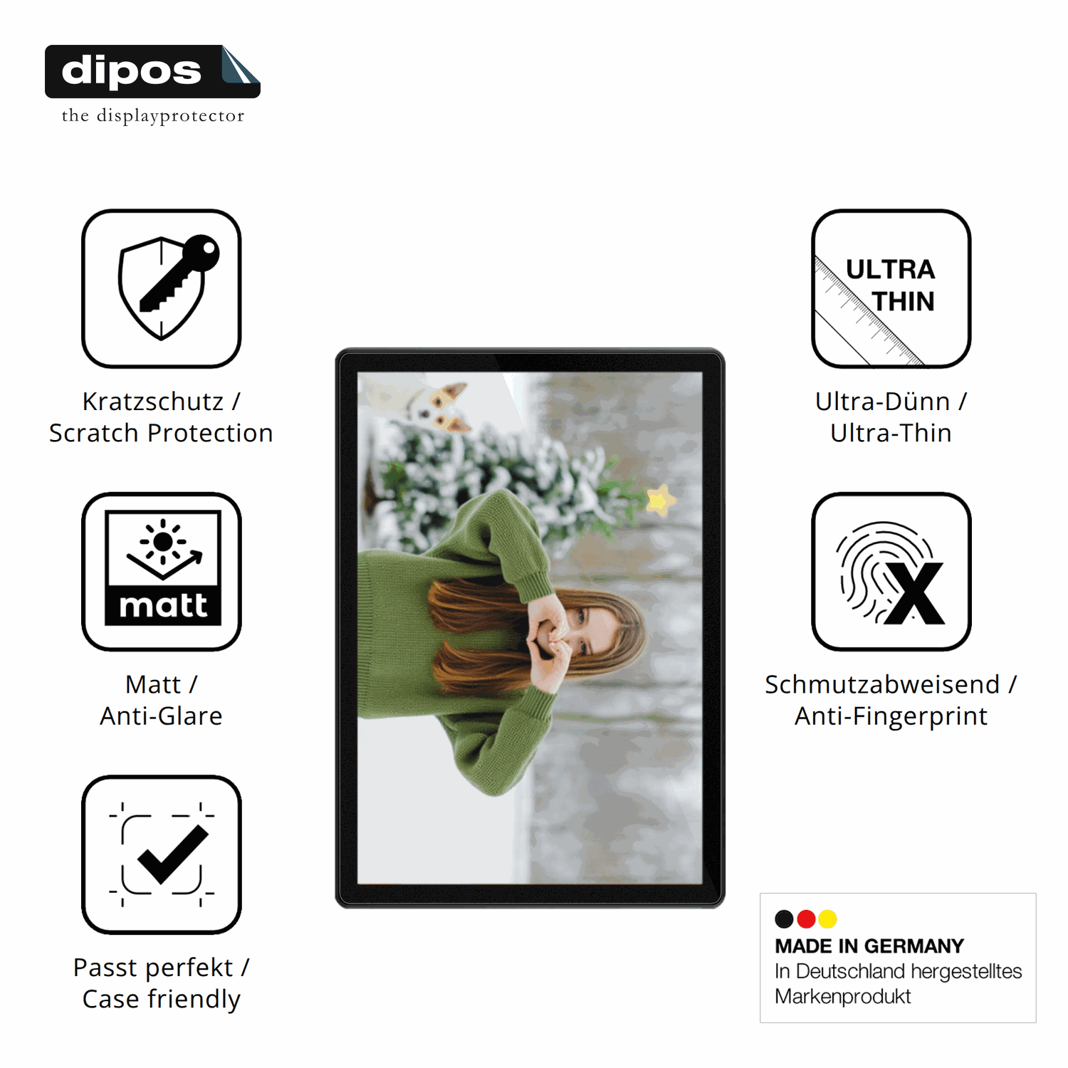 Displayschutz hergestellt in Deutschland, höchste Qualität made in Germany